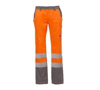 PAYPER Charter Pantalone da Uomo multistagione da Lavoro Misto Cotone Chiusura Zip Alta visibilità Tasche Anteriori Laterali Posteriori (Arancione Fluo, S)
