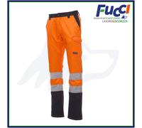 PAYPER Charter Polar Pantalone da Uomo Invernale Foderato da Lavoro Misto Cotone Chiusura Zip Alta visibilità Tasche Anteriori Laterali Posteriori (Arancione Fluo/Blu Navy, S)