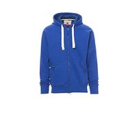 PAYPER Dallas+ Felpa con Cappuccio da Uomo Misto Cotone a Manica Lunga Chiusura Zip Intera SBS Manica Raglan Tasche a Marsupio Blu Royal (M)