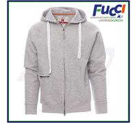 Payper DALLAS+ Felpa Uomo Cappuccio Zip Intera Cotone Garzata Lavoro Sport