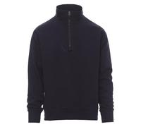 PAYPER Canada Felpa da Lavoro Uomo a Manica Lunga Misto Cotone Mezza Chiusura Zip Manica a Giro Polsini Vita in Costina Blu Navy (XL)