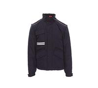 PAYPER FIGHTER 2.0 Giubbino uomo da lavoro 100% poliestere maniche staccabili cappuccio richiudibile tasche porta badge smartphone Blu Navy/Rosso (3XL)