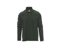 PAYPER Florence Polo da Uomo a Manica Lunga 100% Cotone Colletto Polsino a Costine Spacchetti Laterali Rinforzo Sagomato retrocollo Verde (5XL)