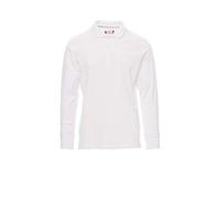 PAYPER Florence Polo da Uomo a Manica Lunga 100% Cotone Colletto Polsino a Costine Spacchetti Laterali Rinforzo Sagomato retrocollo Bianco (3XL)