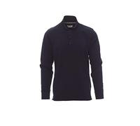 PAYPER Florence Polo da Uomo a Manica Lunga 100% Cotone Colletto Polsino a Costine Spacchetti Laterali Rinforzo Sagomato retrocollo Blu Navy (5XL)