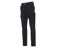 PAYPER Forest Stretch Pantalone da Uomo multistagione Misto Cotone Chiusura Zip Tasche Anteriori Laterali Posteriori (Nero, 72/74)