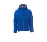 PAYPER FREETIME Giubbino invernale da uomo con cappuccio piumino imbottito effetto piuma 2 tasche esterne chiusura con zip (IT, Testo, L, Regular, Regular, Blu Royal)