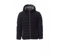 PAYPER FREETIME Giubbino invernale da uomo con cappuccio piumino imbottito effetto piuma 2 tasche esterne chiusura con zip (IT, Testo, 3XL, Regular, Regular, Nero)