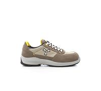 PAYPER Get TEXFORCE Low Scarpe Antinfortunistica Uomo per Lavoro di Sicurezza S1 in Crosta Bovina Tessuto Tecnico Traspiranti Resistenti abrasione Kaki/Sabbia (42,5)