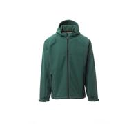 PAYPER Giacca con Cappuccio da Uomo Soft Shell Gale Giubbino TRASPIRABILE Impermeabile (IT, Testo, 3XL, Regular, Regular, Verde)