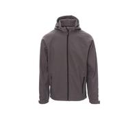 PAYPER Giacca con Cappuccio da Uomo Soft Shell Gale Giubbino TRASPIRABILE Impermeabile (IT, Testo, 4XL, Regular, Regular, Steel Grey)