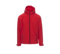 PAYPER Giacca con Cappuccio da Uomo Soft Shell Gale Giubbino TRASPIRABILE Impermeabile (IT, Testo, 5XL, Regular, Regular, Rosso)
