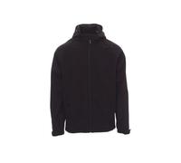 PAYPER Giacca con Cappuccio da Uomo Soft Shell Gale Giubbino TRASPIRABILE Impermeabile (IT, Testo, XL, Regular, Regular, Nero)