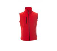 PAYPER GLASGOW Gilet Uomo Donna in Softshell Anti Vento Idrorepellente Giubbotto Smanicato (IT, Testo, L, Regular, Regular, Rosso)