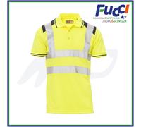 Payper Polo Manica Corta Guard+ Alta Visibilità 100% Poliestere Effetto Perlato Bande Riflettenti 3M