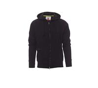 PAYPER Hawaii+ Felpa con Cappuccio da Uomo Misto Cotone a Manica Lunga Chiusura Zip Intera SBS Manica Raglan Tasche a Marsupio Nero (L)