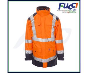 Payper HISAFE Parka 4in1 Uomo Alta Visibilità con Giubbotto Interno e Cappuccio