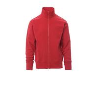 PAYPER Houston Felpa da Lavoro Uomo Misto Cotone Manica Lunga Chiusura Zip Intera Manica a Giro Polsini Vita in Costina Rosso