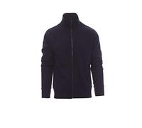 PAYPER Houston Felpa da Lavoro Uomo Misto Cotone Manica Lunga Chiusura Zip Intera Manica a Giro Polsini Vita in Costina Blu Navy (S)