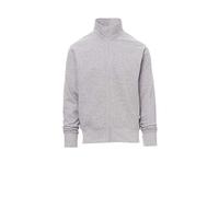 PAYPER Houston Felpa da Lavoro Uomo Misto Cotone Manica Lunga Chiusura Zip Intera Manica a Giro Polsini Vita in Costina Grigio Melange (S)