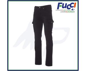 Payper HUMMER Pantalone Jeans Uomo Denim Stretch Multitasche Effetto Consumato