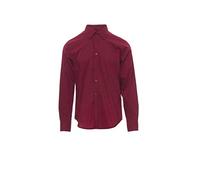 PAYPER Image Camicia da Uomo a Manica Lunga Misto Cotone Poliestere Pettinato Polso Sagomato carrÞ Liscio Pinces di ripresa Bordeaux (M)