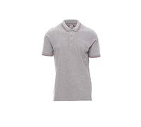 PAYPER Italia Melange Polo Unisex Uomo Donna a Manica Corta Misto Cotone Collo Profilo Tricolore Spacchetti Laterali Grigio (XXL)