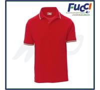 Payper ITALIA Polo Unisex Manica Corta 100% Cotone Piquet con Profilo Tricolore