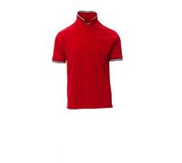 PAYPER Italia Polo Unisex Uomo Donna a Manica Corta 100% Cotone Collo Profilo Tricolore Spacchetti Laterali Mars Red (L)