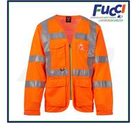 Payper LONG EXO MESH Gilet Alta Visibilità Uomo Maniche Lunghe Rete e Dry-Tech