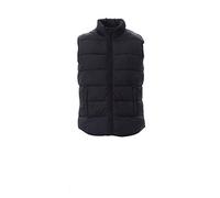 PAYPER Memory Gilet Giacca da Uomo 100% Poliestere Imbottito Effetto Piuma Tasche Esterne Zip Coperte (Nero/Steel Grey, L)