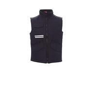 PAYPER Mig 2.0 Gilet Unisex da Uomo Donna 100% Poliestere Interno Imbottito cursore in Metallo con Patta Chiusura Zip Porta Smartphone Badge Bande Reflex Blu Navy (L)