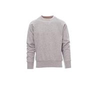 PAYPER Mistral+ Felpa Girocollo da Uomo a Manica Lunga Raglan Misto Cotone Polsini Vita in Costina Elasticizzata Grigio Melange (L)