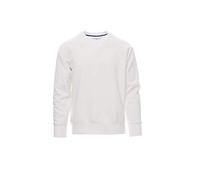 PAYPER Mistral+ Felpa Girocollo da Uomo a Manica Lunga Raglan Misto Cotone Polsini Vita in Costina Elasticizzata Bianco (L)