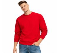 PAYPER Mistral+ Felpa Girocollo da Uomo a Manica Lunga Raglan Misto Cotone Polsini Vita in Costina Elasticizzata Rosso (M)