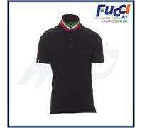 Payper NATION Polo Uomo Cotone Manica Corta con Colletto Bandiera Tricolore