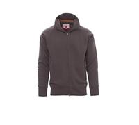 PAYPER Panam Felpa da Uomo a Manica Lunga Raglan Misto Cotone Chiusura Zip Intera Polsini Vita in Costina Elasticizzata Grigio Smoke (M)