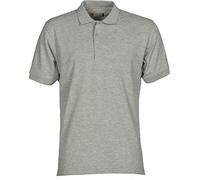 PAYPER Polo da Uomo a Manica Corta con 3 Bottoni in Tinta Effetto Perlato, Colletto e Bordo Manica a Costine, Spacchetti Laterali - Grigio Melange - XXL