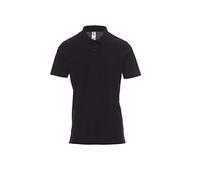 Payper Polo Rome, Ideale per Lavoro, 3 Bottoni in Tinta, Cotone Piquet 100% (Nero, S)