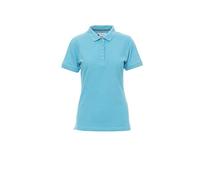 PAYPER Polo Sfiancata da Donna A Manica Corta con 4 Bottoni in Tinta Effetto Perlato Venice Lady (XS - Blu Atollo) Anche con Ricamo E Stampa