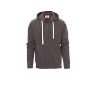 PAYPER Portland Felpa con Cappuccio da Uomo Manica Lunga a Giro Misto Cotone Chiusura Zip Intera Polsini Vita in Costina Elasticizzata Grigio Smoke (XL)