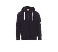 PAYPER Portland Felpa con Cappuccio da Uomo Manica Lunga a Giro Misto Cotone Chiusura Zip Intera Polsini Vita in Costina Elasticizzata Blu Navy (XS)