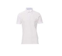 PAYPER Prestige Polo Unisex Uomo Donna a Manica Corta 100% Cotone Taschino Frontale Spacchetti Laterali Bianco (L)