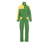 PAYPER PROMOTECH Tuta da Lavoro Unisex Uomo Donna Misto Cotone Poliestere Chiusura Zip Tasche Retro al Petto Porta Smartphone Badge Bande Riflettenti Jelly Green/Giallo (L)