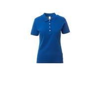 Payper Rome Lady Polo da Donna a Manica Corta Chiusura Collo 4 Bottoni Spacchetti Laterali 100% Cotone (IT, Testo, S, Regular, Regular, Standard, Blu Royal)