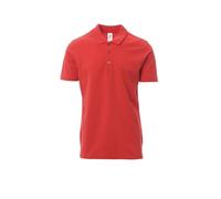 Payper Rome Polo da Uomo a Manica Corta in 100% Cotone Piquet Tre Bottoni (IT, Testo, XXL, Regular, Regular, Rosso)