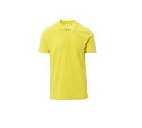 PAYPER Rome Polo Unisex Uomo Donna a Manica Corta 100% Cotone Effetto Perlato Spacchetti Laterali Giallo (S)