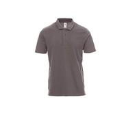 PAYPER Rome Polo Unisex Uomo Donna a Manica Corta 100% Cotone Effetto Perlato Spacchetti Laterali Grigio Smoke (3XL)