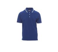 PAYPER Skipper Polo da Uomo Manica Corta 100% Cotone Colletto Manica a Costine Spacchetti Laterali Rinforzo Sagomato Retro Collo Taglie Forti Blu Royal/Bianco (4XL)
