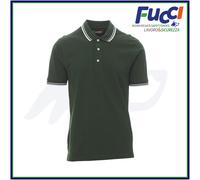 PAYPER Skipper Polo da Uomo Manica Corta 100% Cotone Colletto Manica a Costine Spacchetti Laterali Rinforzo Sagomato Retro Collo Taglie Forti Nero/Bianco (4XL)